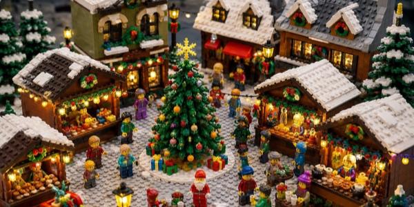 Mercatino di Natale realizzato con i Lego